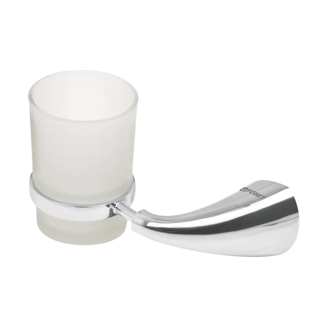 Portavaso cepillero metálico con vaso de vidrio, FOSET AERO