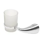 Portavaso cepillero metálico con vaso de vidrio, FOSET AERO 1
