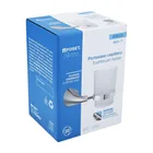 Portavaso cepillero metálico con vaso de vidrio, FOSET AERO 4