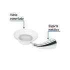 Jabonera metálica con plato de vidrio, FOSET AERO 2