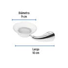 Jabonera metálica con plato de vidrio, FOSET AERO 3