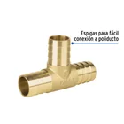 Tee inserción macho latón 1' para manguera, FOSET 2