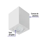 Luminario de sobreponer c/spot dirigible, cuadrado, blanco 2