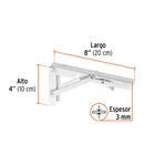 Ménsula plegable de acero blanca 4' x 8', FIERO 3