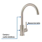Monomando satín cuello alto para fregadero, FOSET ELEMENT 3