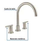 Mezcladora satín cuello alto para fregadero, FOSET ELEMENT 2