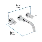 Mezcladora cromo de pared para lavabo, FOSET ELEMENT 3