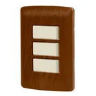 Placa armada 3 interruptores sencillos,madera,línea Italiana 1