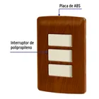 Placa armada 3 interruptores sencillos,madera,línea Italiana 2