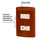 Placa armada contacto e interruptor, madera, línea Italiana 2