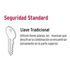 Cerrojo llave-llave, negro mate, llave tradicional, BASIC 5