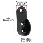 Brida para tubo ovalado de clóset, negro mate, HERMEX 3