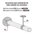 Brida para tubo redondo de clóset, cromo brillante, HERMEX 4