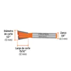 Broca para router, cola de pato, 1/2', TRUPER 3