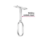Soporte central para tubo ovalado de clóset, niquelado 2