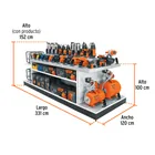 Mueble exhibidor con bombas de agua 2