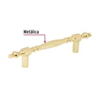 Jaladera metálica de 76mm estilo 'Colonial', latón brillante 3