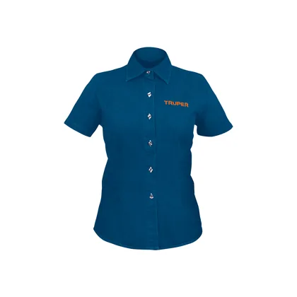 Camisa de mezclilla manga corta para mujer, G, TRUPER