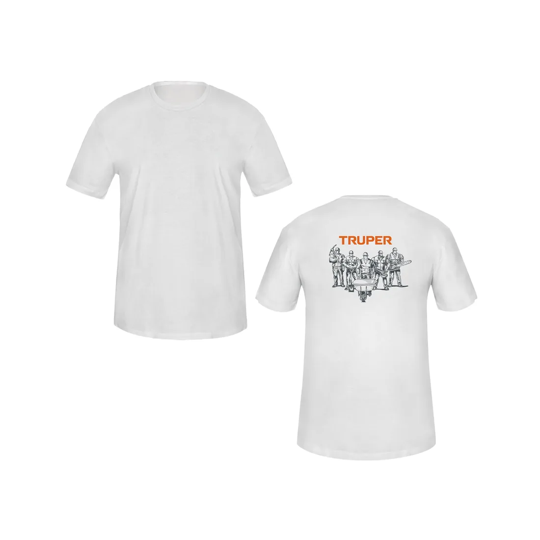 Playera cuello redondo para hombre, blanca, M, TRUPER