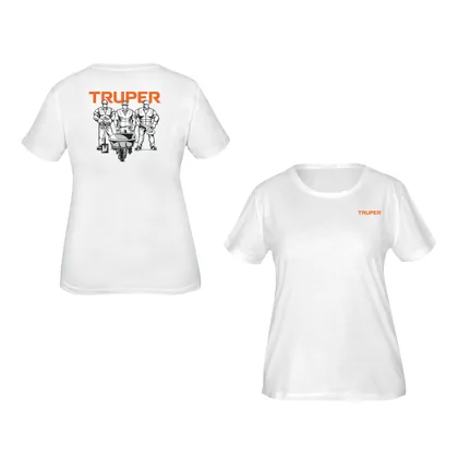 Playera cuello redondo para mujer, blanca, CH, TRUPER