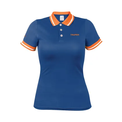 Playera polo performance para mujer, azul, CH, TRUPER