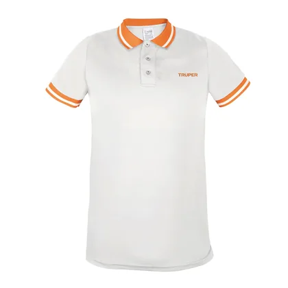 Playera polo performance para hombre, blanca, EEG, TRUPER