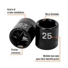 Dado de impacto de 25 mm, 6 puntas, cuadro 1/2', TRUPER 2