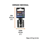 Dado de impacto de 25 mm, 6 puntas, cuadro 1/2', TRUPER 5