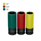 Juego 3 dados largos 1/2' impacto protección plástica 6p std 4