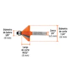 Broca para router, chaflán, 1-1/4' con balero, TRUPER 3