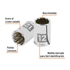 Dado de 12 mm, 12 puntas, cuadro 1/4', TRUPER 2