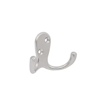 Gancho doble tipo perchero, 7 cm, cromo mate, HERMEX