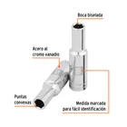 Dado largo de 8 mm, 6 puntas, cuadro 3/8', TRUPER 2