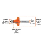 Broca para router, redondeado, 1-1/4' con balero, TRUPER 3