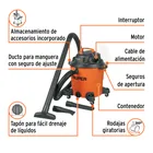 Aspiradora de sólidos y líquidos, 12 gal, plástica, TRUPER 4