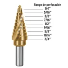 Broca escalonada titanio 9 escalones 1/4' a 3/4', EXPERT 3