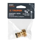 Conector 3/4' rápido macho de latón, sistema click, TRUPER 3