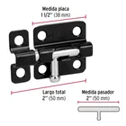 Pasador de barril 2' de acero acabado negro, HERMEX 2