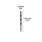 Broca con punta centradora para madera 9/32', TRUPER 3