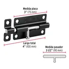 Pasador de barril 4' de acero acabado negro, HERMEX 3