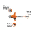 Broca para router, redondeado, 1-1/2' con balero, TRUPER 2