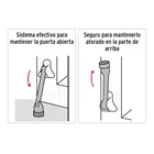 Fijapuerta metálico, acabado cromo, HERMEX 4