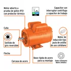 Motor eléctrico monofásico de 1/4 HP, baja velocidad, TRUPER 4
