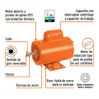Motor eléctrico monofásico de 3/4 HP, alta velocidad, TRUPER 4