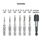 Juego de 6 brocas HSS con machuelo para metal, TRUPER 2