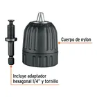 Broquero 3/8' sin llave y adaptador hexagonal 1/4', TRUPER 2