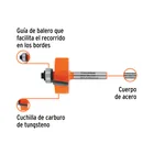 Broca para router, rebajado, 1-1/4' con balero, TRUPER 2