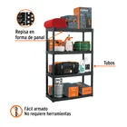 Estante plástico 4 repisas capacidad 70kg, 91x43x142, TRUPER 2