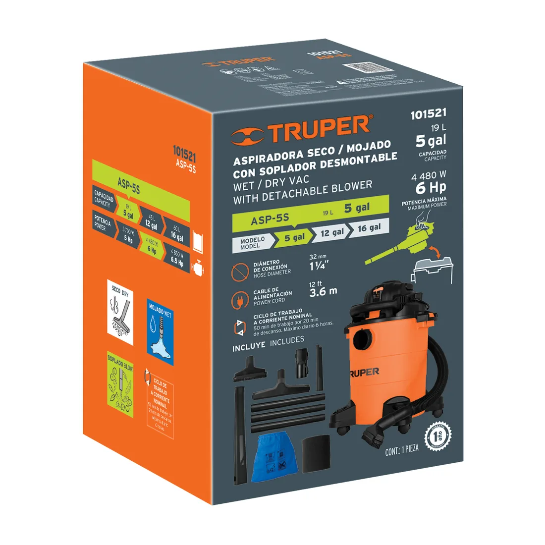 Caja de empaque de repuesto para ASP-5S, TRUPER