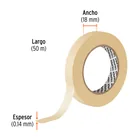 Cinta masking tape de 3/4' x 50 m, TRUPER 2